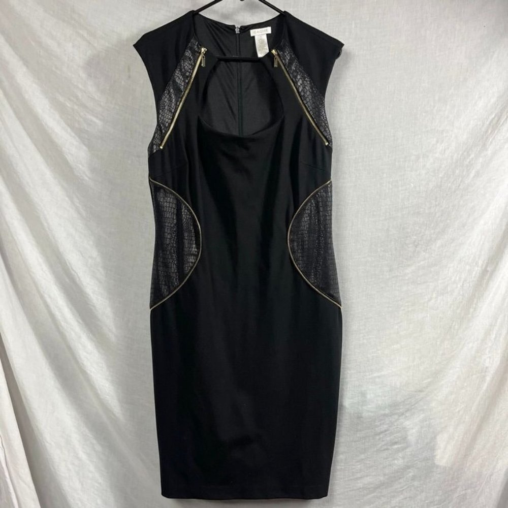 Cache Black Dress with Gold Accents